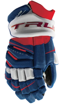 True Hockey True Catalyst 7X Junior Hockey Gloves -Cheap Hockey Store CT7xGlove Red White Blue